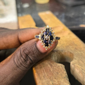Marquise Sapphire Cluster Ring