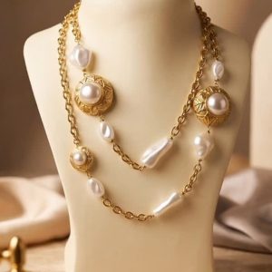 Baroque Pearl Medallion Necklace